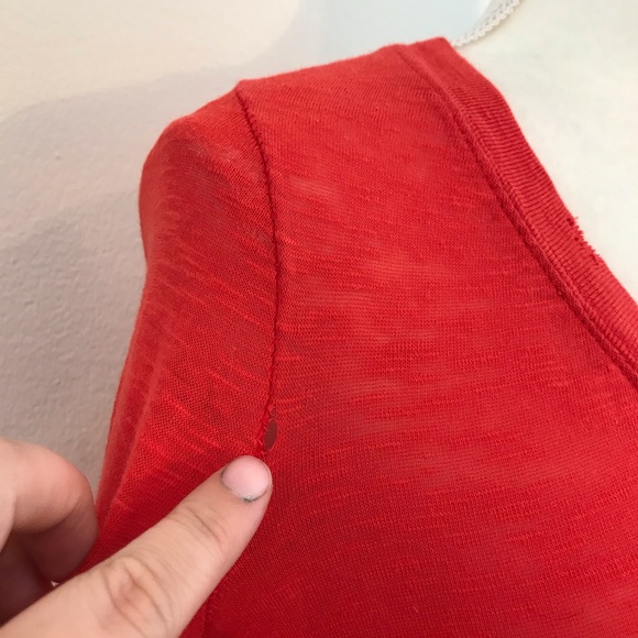 Free People We the Free Destructed Long Sleeve V-Neck Top Small - Picture 11 of 15